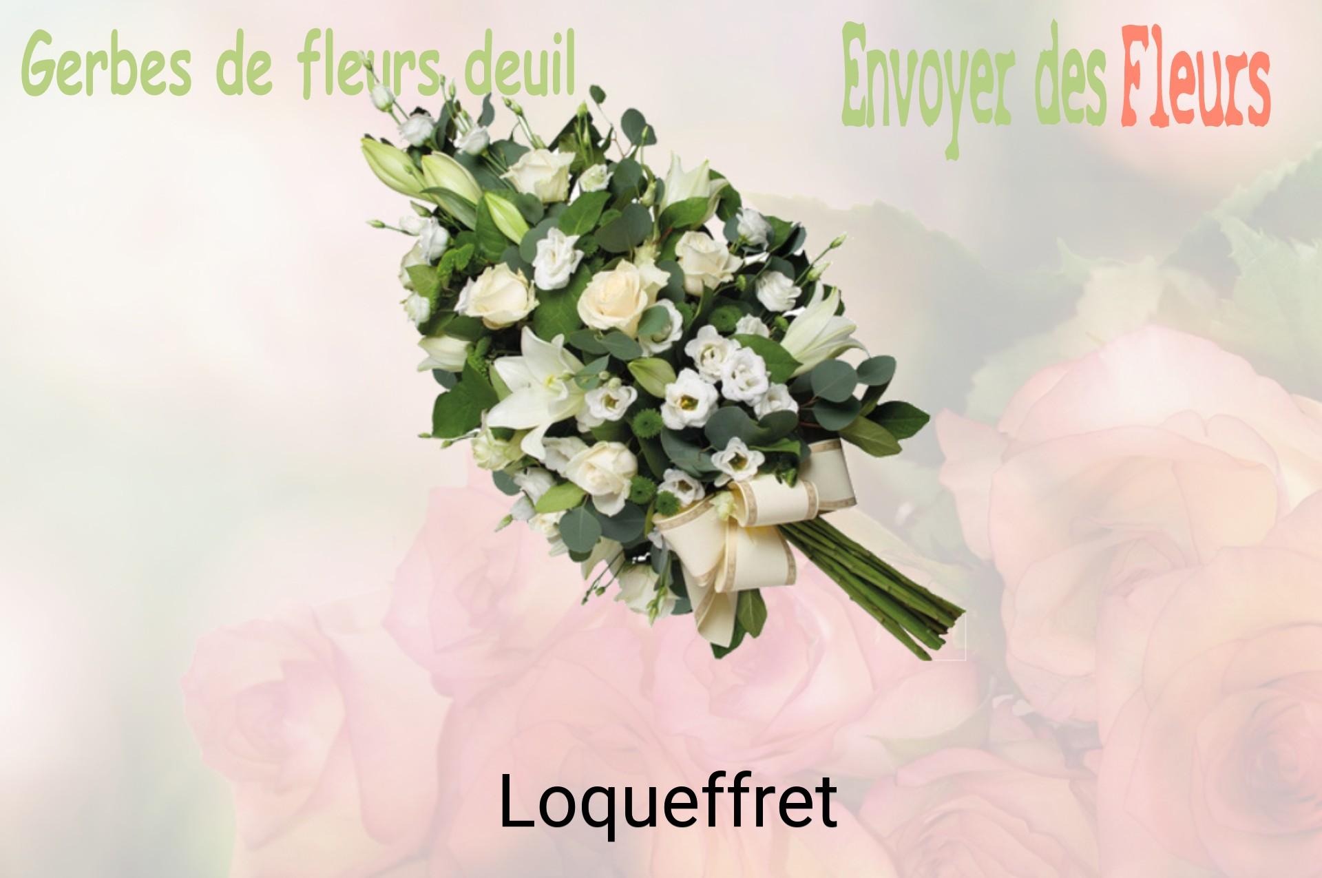 Gerbe de fleurs de deuil livrée à Loqueffret